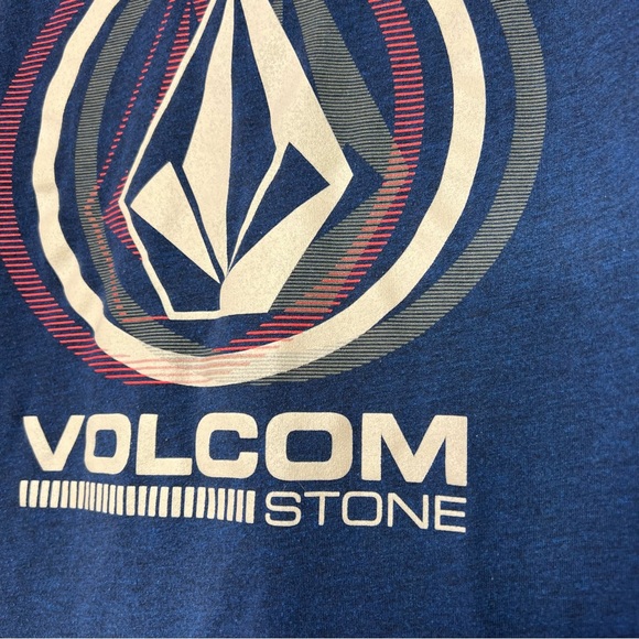 Volcom tshirt blue logo emblem decal orange beige streetwear style skater 🛹 - Picture 2 of 5